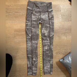 lululemon athletica brown  and White Patterned Leggings
